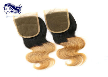 China Fechamento brasileiro do laço do cabelo da cor de Ombre, cabelo humano do fechamento do laço do Weave  fornecedor
