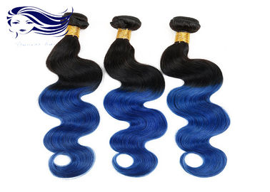 China Pacotes azuis do Weave do cabelo dos Peruvian do cabelo 100 da cor de Ombre da onda do corpo fábrica
