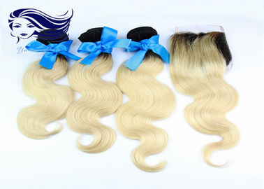China cabelo humano colorido Peruvian das extensões do cabelo 7A com fechamento do laço fábrica