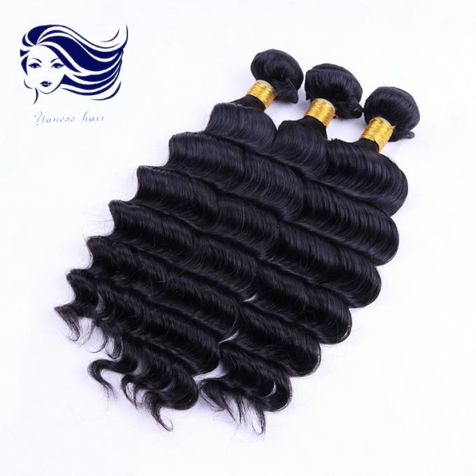 Extensões profundas do cabelo de Remy 7A do Weave para o cabelo encaracolado, cabelo brasileiro de Remy do Virgin