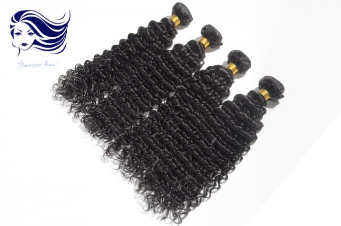 Weave brasileiro profundo do cabelo do Weave 7A do negro como o azeviche, cabelo do Virgin da categoria 7A