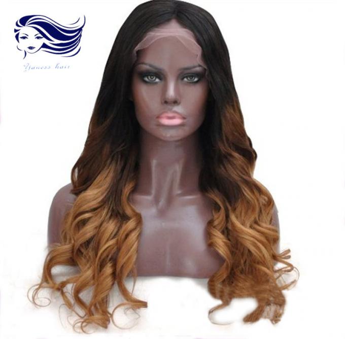 Cor completa brasileira de Ombre do cabelo humano das perucas do laço do Virgin não processado