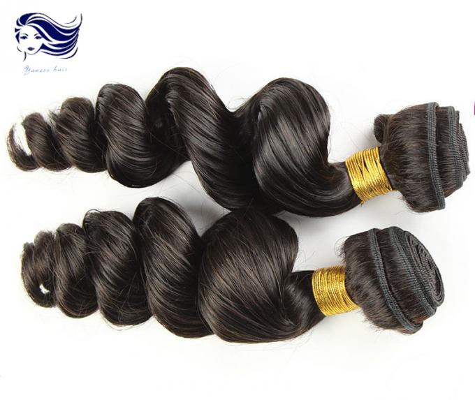 24 cabelos pretos naturais do Virgin de Remy do brasileiro do cabelo do Virgin da categoria 7A da polegada