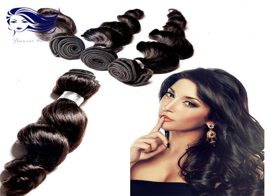 As extensões brasileiras não processadas cruas do cabelo dos pacotes afrouxam o cabelo do indiano do Virgin da onda