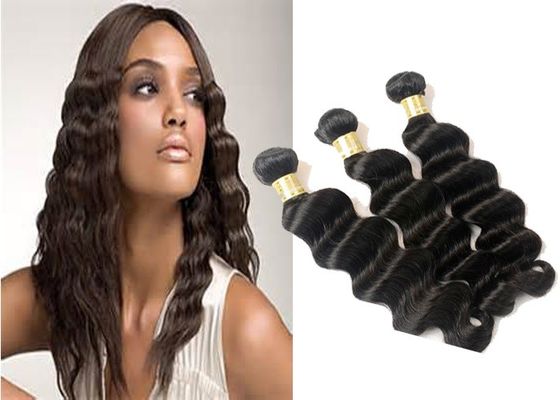 Delicado não processado tingido do Weave do corpo de negro como o azeviche nenhum derramamento de nenhum emaranhado
