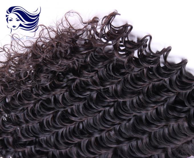 As extensões peruanas do cabelo do Virgin profundo da onda dobram a trama com categoria 7A