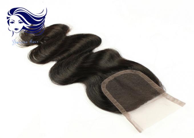 Fechamento suíço descorado da parte superior do laço/preto natural dos fechamentos do laço cabelo humano