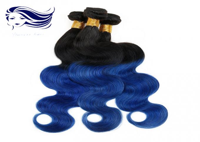 Pacotes azuis do Weave do cabelo dos Peruvian do cabelo 100 da cor de Ombre da onda do corpo