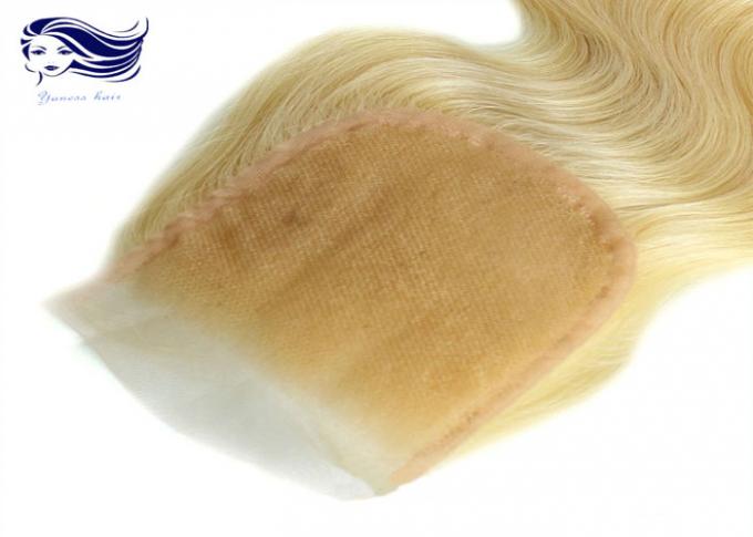 O cabelo brasileiro da onda do corpo do fechamento da parte superior do laço de Remy do louro livra o estilo